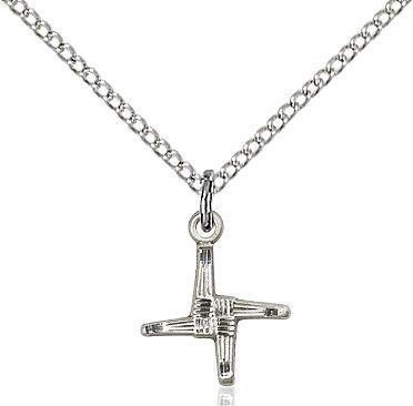 Saint Brigid cross medal 02911, Sterling Silver