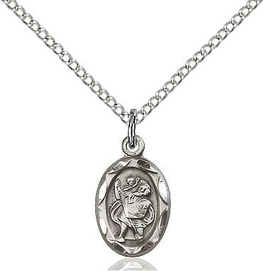 Saint Christopher medal 0301C1, Sterling Silver