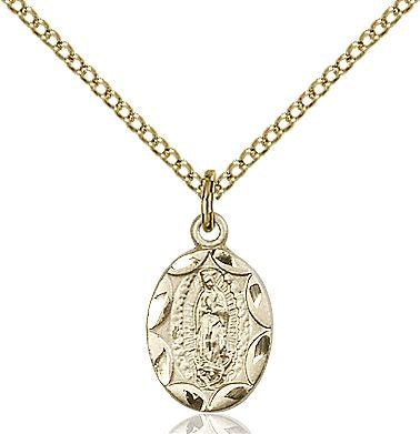 Our Lady of Guadalupe medal 0301F2, Gold Filled