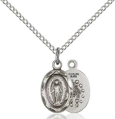 Miraculous medal 0301M1, Sterling Silver