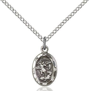 Saint Michael the Archangel medal 0301R1, Sterling Silver