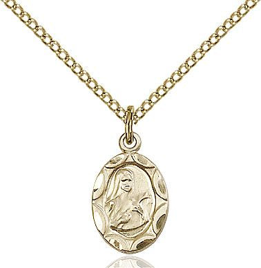 Saint Theresa medal 0301T2, Gold Filled