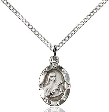 Saint Theresa medal 0301T1, Sterling Silver