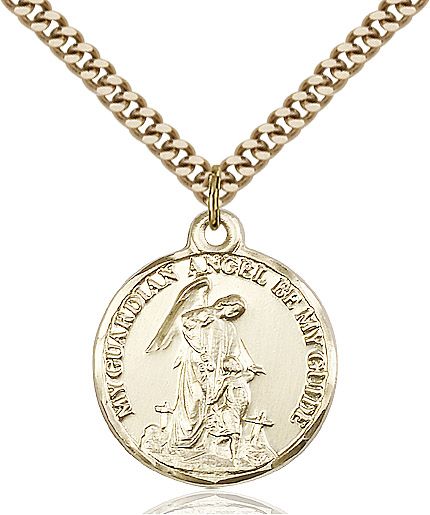 Guardian Angel medal 03412, Gold Filled