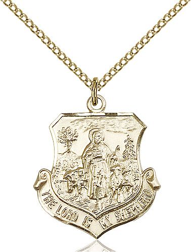 Lord is my shepherd medal 03452, Gold Filled