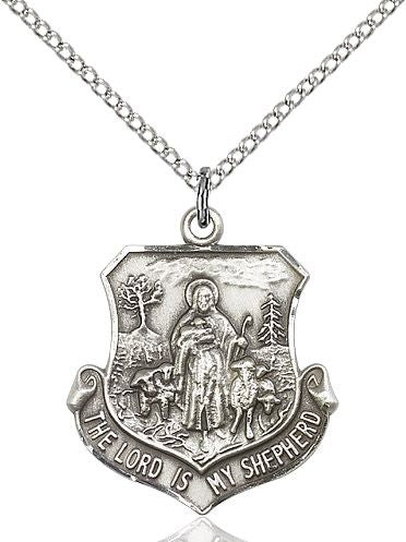 Lord is my Shepherd medal 03451, Sterling Silver