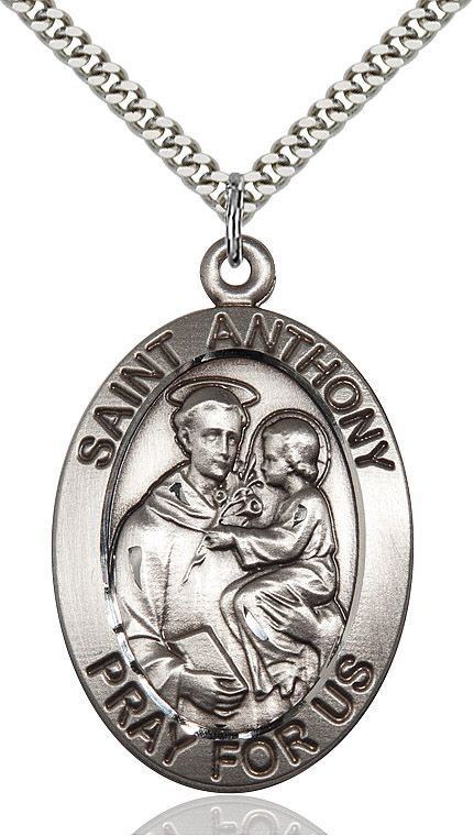 Saint Anthony medal 04211, Sterling Silver