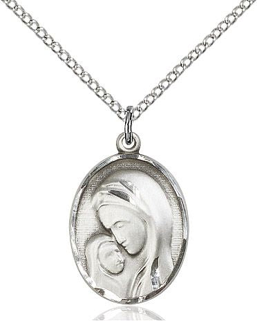 Madonna & Child medal 04471, Sterling Silver
