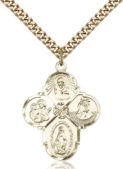 4-way Cross medal 04782, Gold Filled
