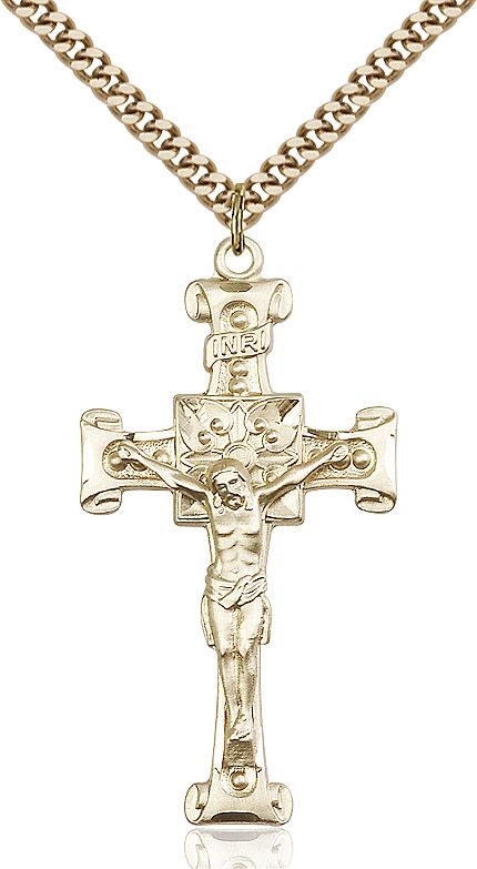 Crucifix medal 04792, Gold Filled