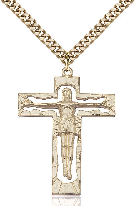 Crucifix medal 04812, Gold Filled
