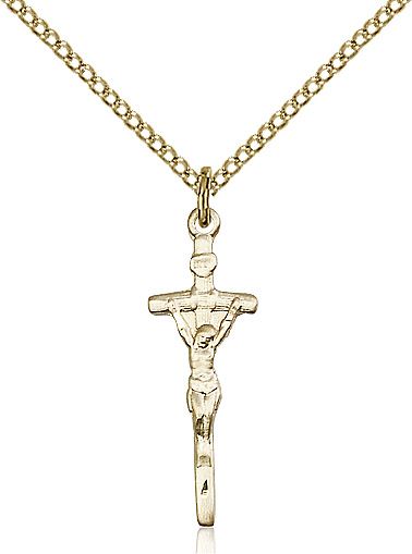 Papal Crucifix medal 05632, Gold Filled