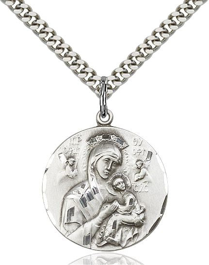 Our Lady of Perpetual Help medal 05671, Sterling Silver