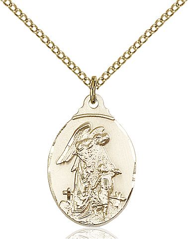 Guardian Angel medal 0599E2, Gold Filled