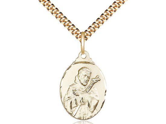Saint Francis medal 0599FC2, Gold Filled