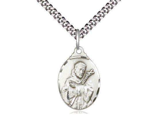 Saint Francis medal 0599FC1, Sterling Silver