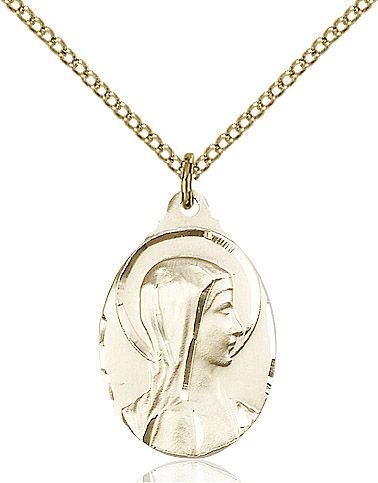 Sorrowful Mother medal 05992, Gold Filled
