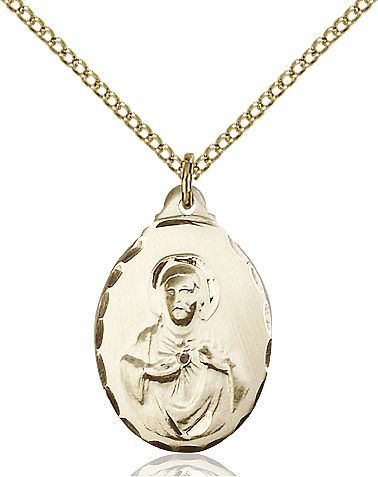 Scapular medal 0599S2, Gold Filled