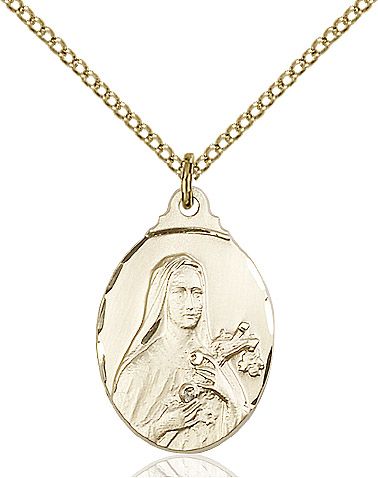 Saint Theresa medal 0599T2, Gold Filled