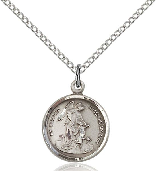 Guardian Angel medal 0601E1, Sterling Silver