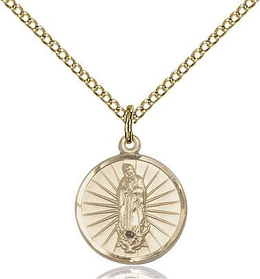 Our Lady of Guadalupe medal 0601F2, Gold Filled