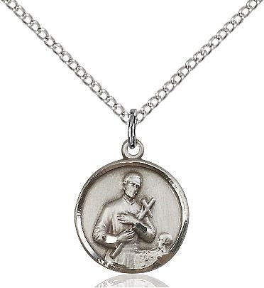 Saint Gerard Majella round medal 0601G1, Sterling Silver