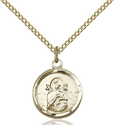 Our Lady of Perpetual Help medal 0601H2, Gold Filled