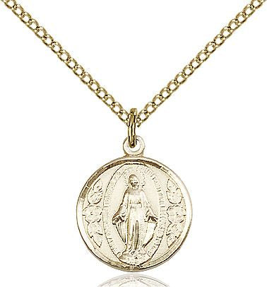 Miraculous medal 0601M2, Gold Filled