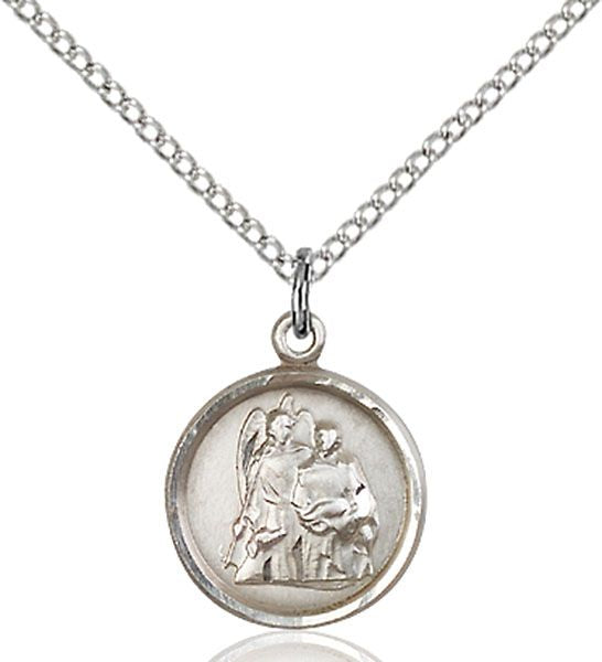 Saint Raphael the Archangel round medal 0601RA1, Sterling Silver