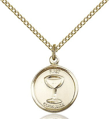 First Communion medal 0601W2, Gold Filled