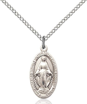 Miraculous medal 06091, Sterling Silver