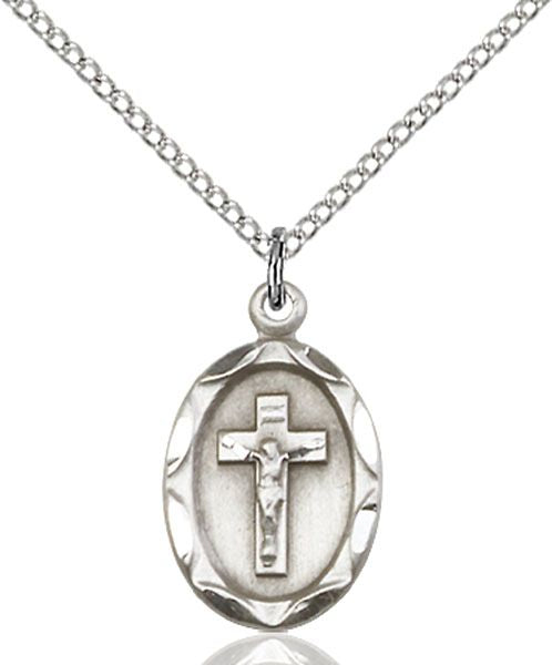 Crucifix medal 0612CF1, Sterling Silver