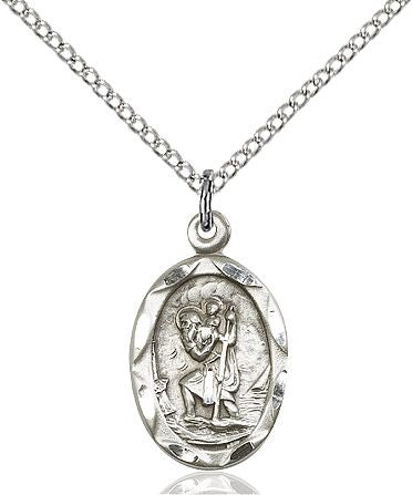 Saint Christopher medal 0612C1, Sterling Silver