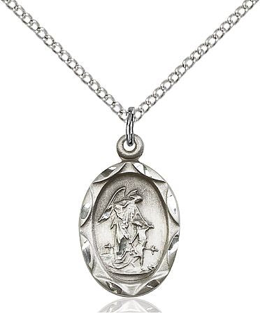 Guardian Angel medal 0612E1, Sterling Silver