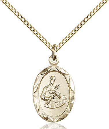 Saint Gerard Majella medal 0612G2, Gold Filled