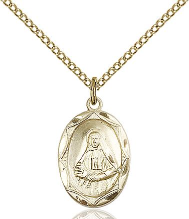 Saint Frances Cabrini medal 0612O2, Gold Filled