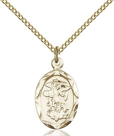 Saint Michael the Archangel medal 0612RA2, Gold Filled