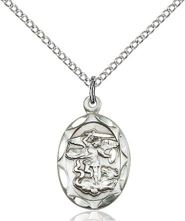 Saint Michael the Archangel medal 0612R1, Sterling Silver