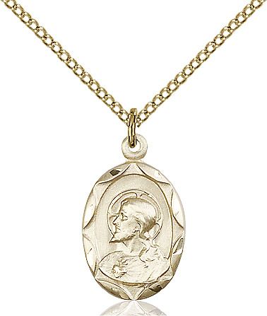 Scapular medal 0612S2, Gold Filled