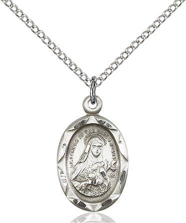 Saint Theresa medal 0612T1, Sterling Silver