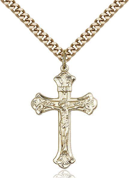 Crucifix medal 06222, Gold Filled