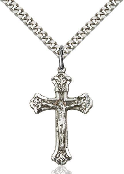 Crucifix medal 06221, Sterling Silver