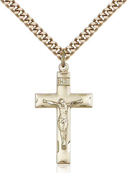 Crucifix medal 06242, Gold Filled