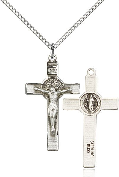 Saint Benedict Crucifix medal 06251, Sterling Silver