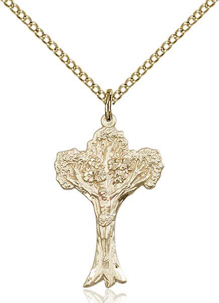 Crucifix medal 06342, Gold Filled