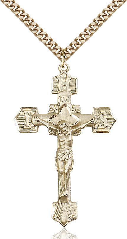Crucifix medal 06372, Gold Filled