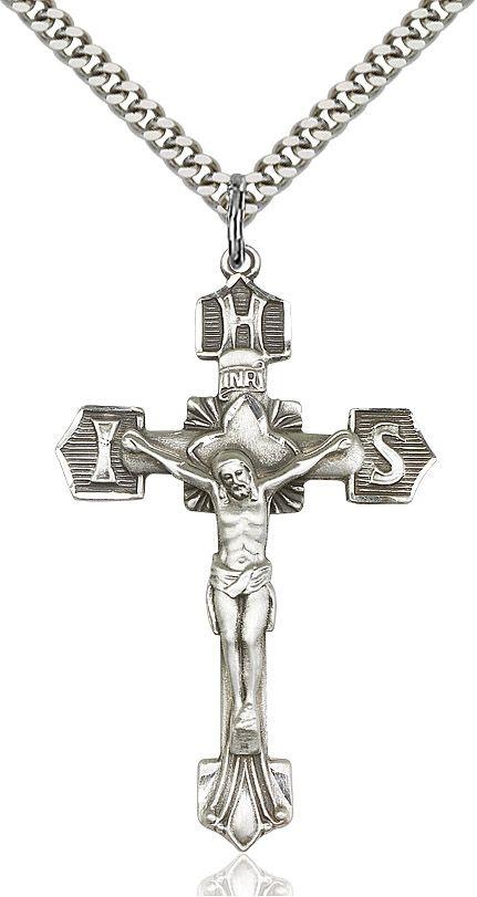 Crucifix medal 06371, Sterling Silver