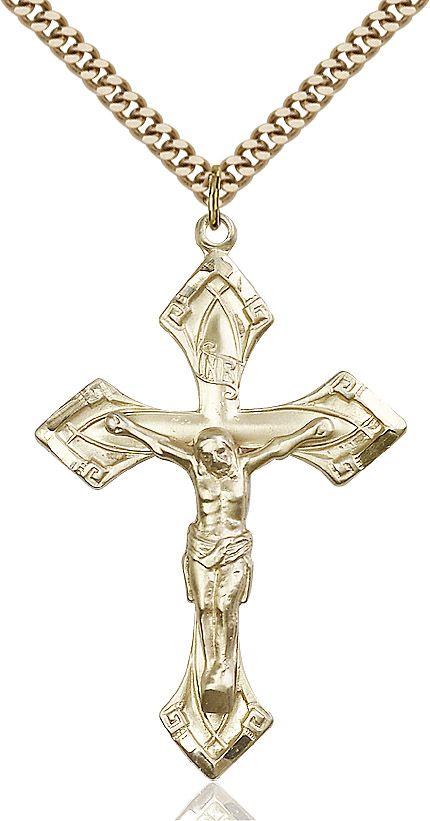 Crucifix medal 06382, Gold Filled