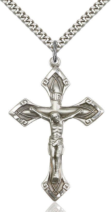 Crucifix medal 06381, Sterling Silver