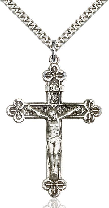 Crucifix medal 06391, Sterling Silver